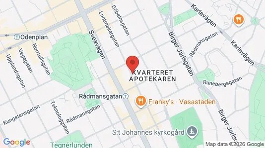 Affärslokaler att hyra i Vasastan - kort over placeringen