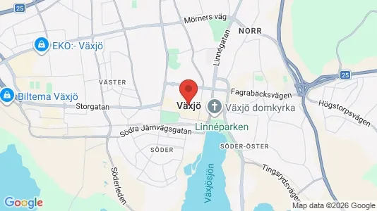 Kontorslokaler att hyra i Växjö - kort over placeringen