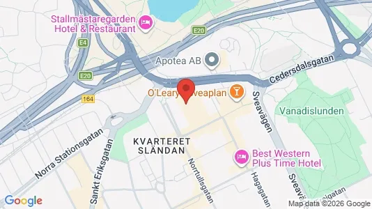 Kontorslokaler att hyra i Vasastan - kort over placeringen