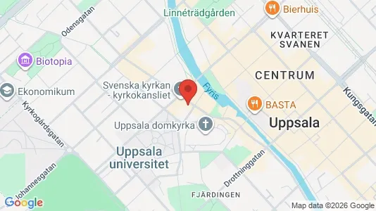 Kontorslokaler att hyra i Uppsala - kort over placeringen