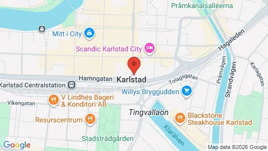 Kontorslokaler att hyra i Karlstad - kort over placeringen