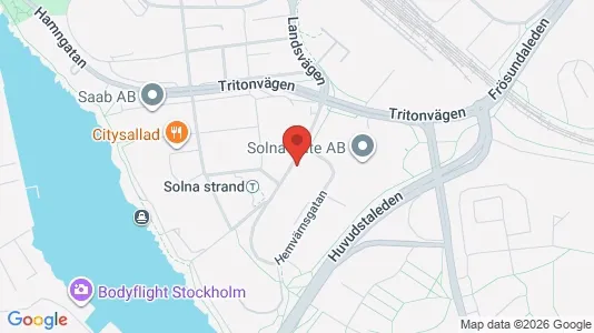 Kontorslokaler att hyra i Solna - kort over placeringen