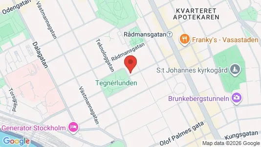 Kontorslokaler att hyra i Vasastan - kort over placeringen