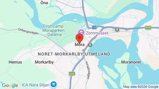 Kontorslokaler att hyra i Mora - kort over placeringen