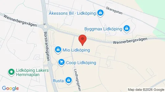 Kontorslokaler att hyra i Lidköping - kort over placeringen