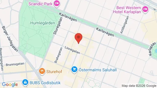 Kontorslokaler att hyra i Östermalm - kort over placeringen