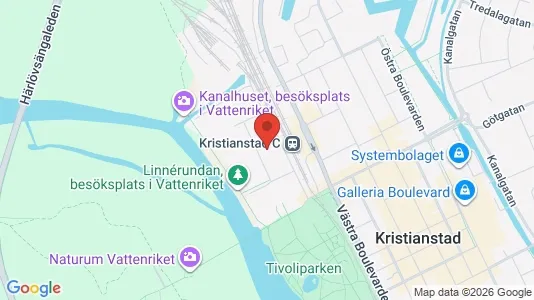 Kontorslokaler att hyra i Kristianstad - kort over placeringen