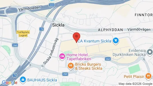 Kontorslokaler att hyra i Nacka - kort over placeringen