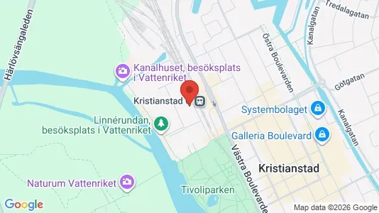 Kontorslokaler att hyra i Kristianstad - kort over placeringen