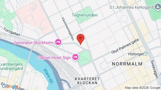 Kontorslokaler att hyra i Stockholm Innerstad - kort over placeringen