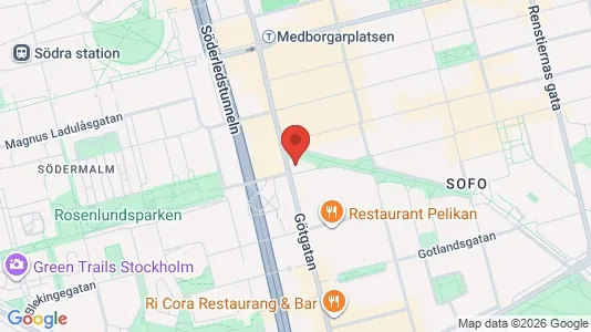 Kontorslokaler att hyra i Södermalm - kort over placeringen