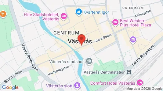 Kontorslokaler att hyra i Västerås - kort over placeringen