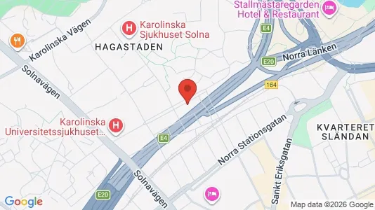 Kontorslokaler att hyra i Solna - kort over placeringen