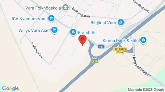 Kontorslokaler att hyra i Vara - kort over placeringen