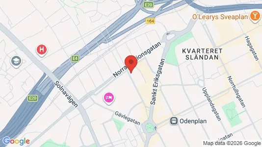 Kontorslokaler att hyra i Vasastan - kort over placeringen