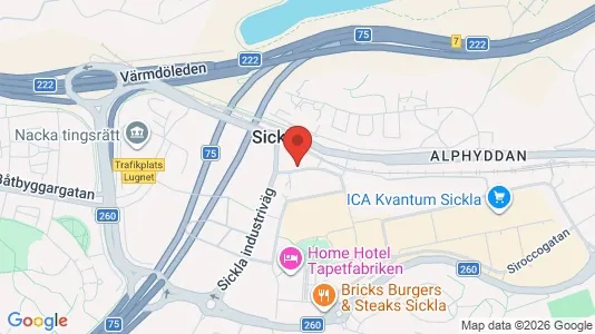 Kontorslokaler att hyra i Nacka - kort over placeringen