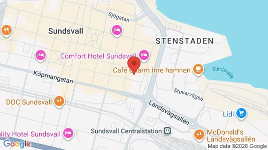 Kontorslokaler att hyra i Sundsvall - kort over placeringen