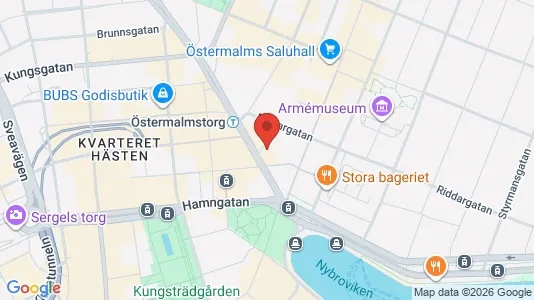Kontorslokaler att hyra i Östermalm - kort over placeringen