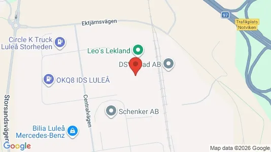 Kontorslokaler att hyra i Luleå - kort over placeringen