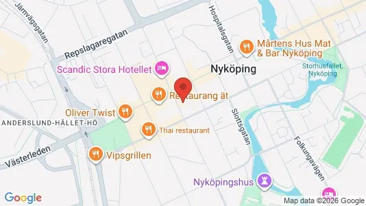 Kontorslokaler att hyra i Nyköping - kort over placeringen