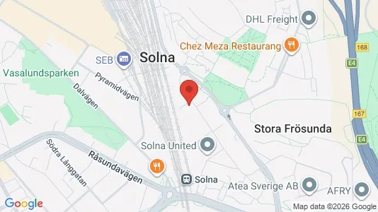 Kontorslokaler att hyra i Solna - kort over placeringen