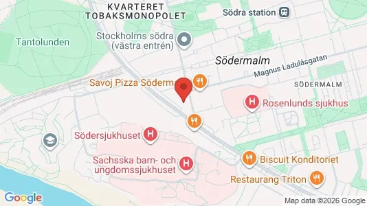 Kontorslokaler att hyra i Södermalm - kort over placeringen