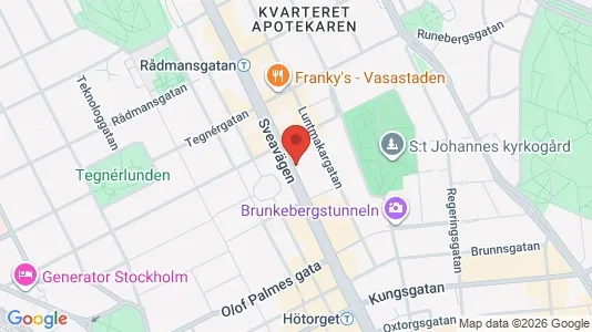 Kontorslokaler att hyra i Stockholm Innerstad - kort over placeringen