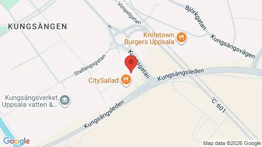 Kontorslokaler att hyra i Uppsala - kort over placeringen