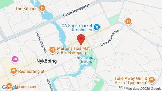 Kontorslokaler att hyra i Nyköping - kort over placeringen