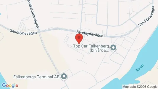 Industrilokaler att hyra i Falkenberg - kort over placeringen