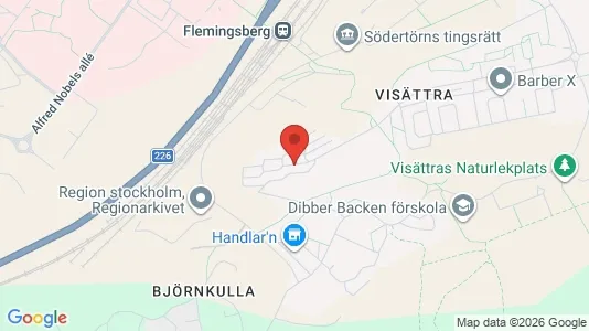 Kontorslokaler att hyra i Huddinge - kort over placeringen