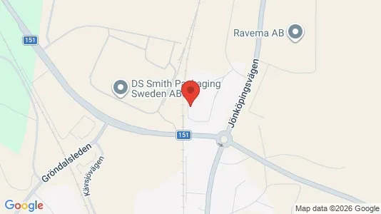Lagerlokaler att hyra i Värnamo - kort over placeringen