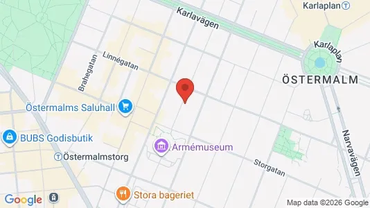 Kontorslokaler att hyra i Östermalm - kort over placeringen