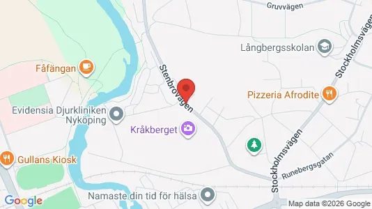Lagerlokaler att hyra i Nyköping - kort over placeringen