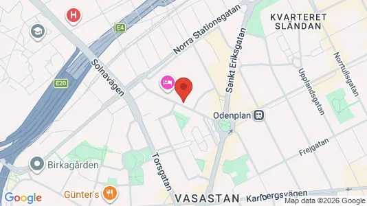 Kontorslokaler att hyra i Vasastan - kort over placeringen