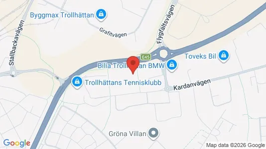Industrilokaler att hyra i Trollhättan - kort over placeringen