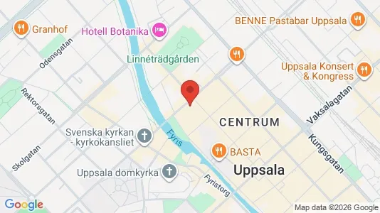 Kontorslokaler att hyra i Uppsala - kort over placeringen