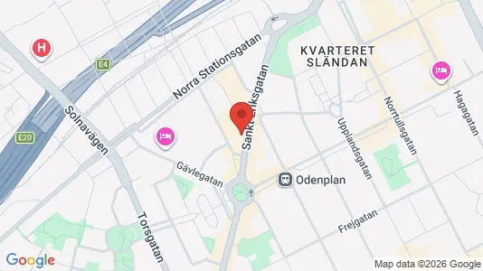Kontorslokaler att hyra i Vasastan - kort over placeringen
