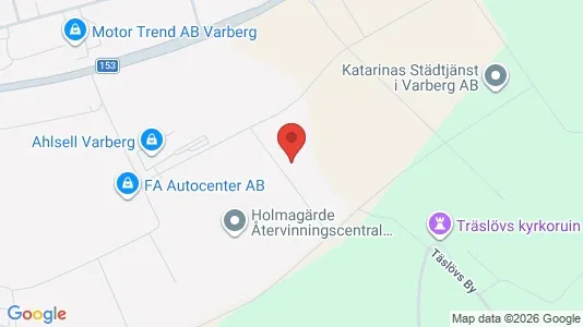 Lagerlokaler att hyra i Varberg - kort over placeringen