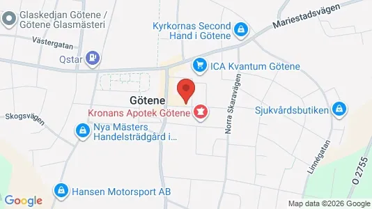 Kontorslokaler att hyra i Götene - kort over placeringen