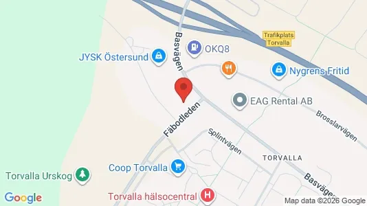 Lagerlokaler att hyra i Östersund - kort over placeringen