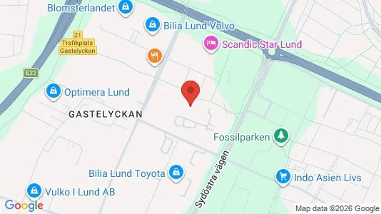 Kontorslokaler att hyra i Lund - kort over placeringen