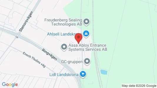 Lagerlokaler att hyra i Landskrona - kort over placeringen