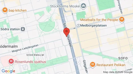 Kontorslokaler att hyra i Södermalm - kort over placeringen