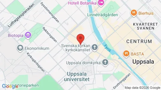 Kontorslokaler att hyra i Uppsala - kort over placeringen