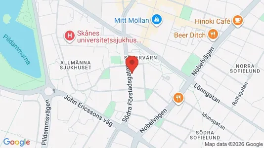 Kontorslokaler att hyra i Malmö Centrum - kort over placeringen