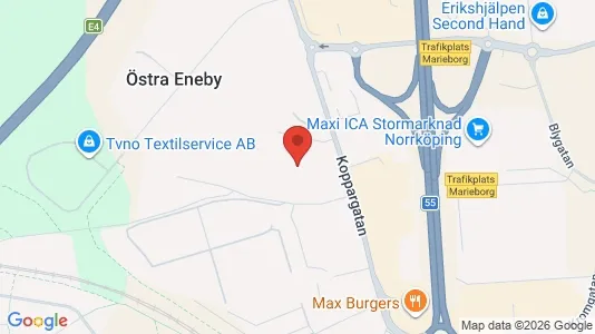 Kontorslokaler att hyra i Norrköping - kort over placeringen