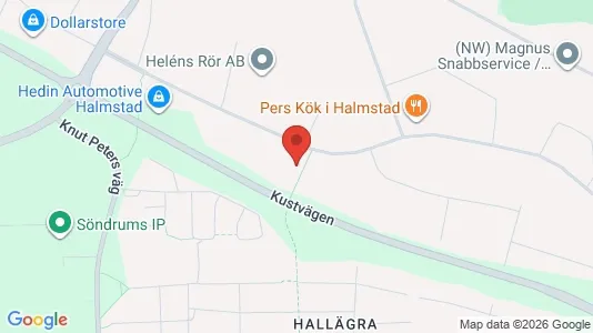 Kontorslokaler att hyra i Halmstad - kort over placeringen