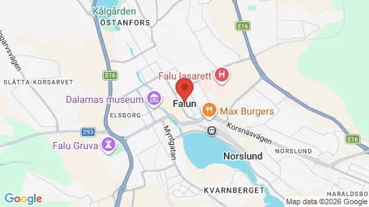 Affärslokaler till försäljning i Falun - kort over placeringen