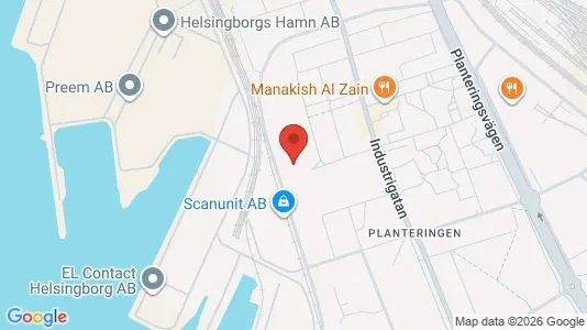 Lagerlokaler att hyra i Helsingborg - kort over placeringen